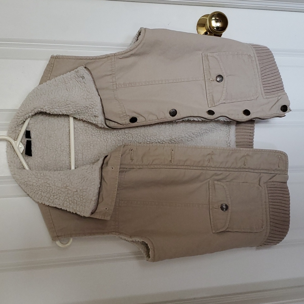 Beige Women's Sherpa-Lined Vest
